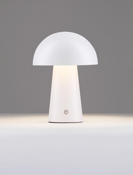 LED Tischlampe Weiß 22 cm Akku Touch Dimmer kabellos Modern