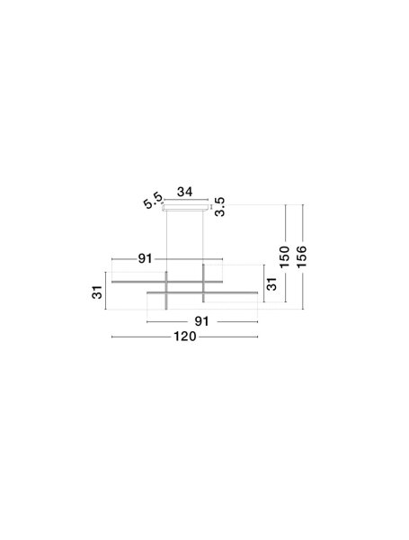 LED Hängelampe Weiß 120 cm lang dimmbar 4 flammig warmweiß