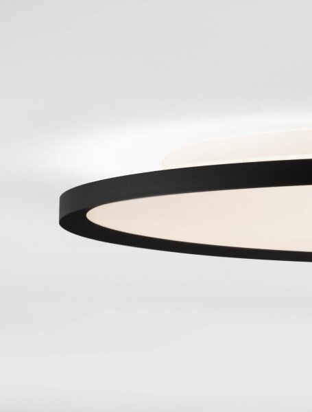 LED Deckenleuchte Schwarz Ø 60 cm dimmbar flach CCT 4661 lm
