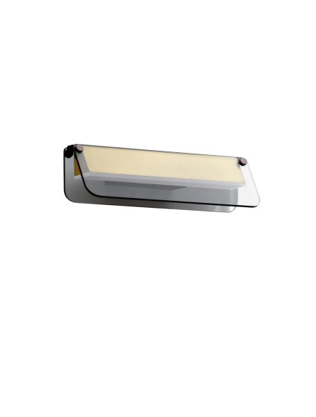 LED Wandlampe 30 cm breit in Schwarz Gold Glas warmweiß