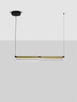 LED Hängelampe in Schwarz Gold 93 cm lang dimmbar Glas