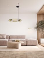 LED Hängeleuchte in Schwarz Gold Ø 72 cm...