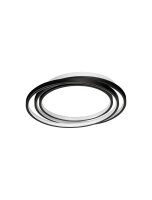 LED Deckenleuchte Schwarz &Oslash; 44 cm dimmbar Ring 3...