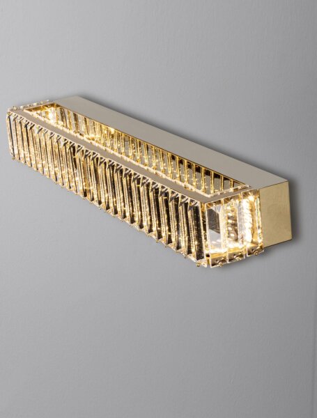 LED Wandleuchte Kristall in Gold 60 cm hoch neutralweiß