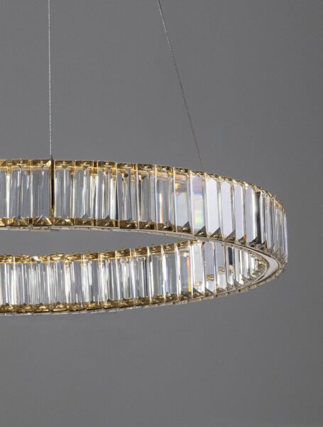 LED Hängelampe Ring Ø 60 cm in Gold dimmbar höhenverstellbar