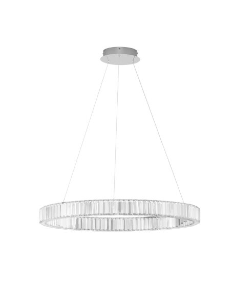 LED Pendelleuchte in Chrom Ø 80 cm dimmbar höhenverstellbar