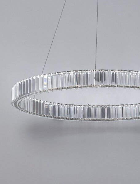 LED Pendelleuchte in Chrom Ø 80 cm dimmbar höhenverstellbar