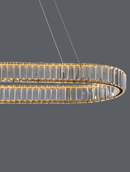 LED Hängelampe 92 cm lang in Gold dimmbar höhenverstellbar