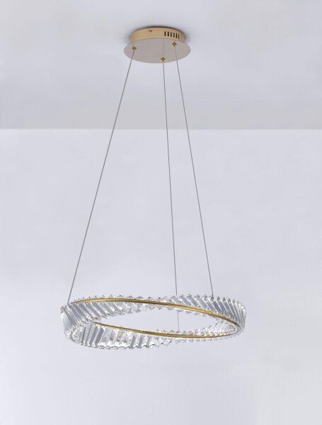 LED Kronleuchter Ø 60 cm in Gold dimmbar höhenverstellbar