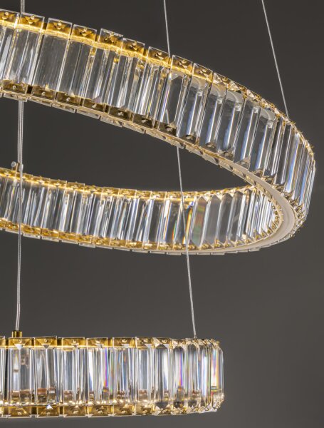 LED Pendelleuchte Ø 60 cm in Gold dimmbar höhenverstellbar