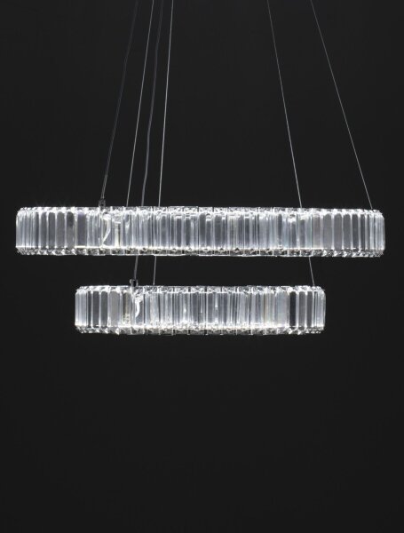 LED Hängeleuchte rund Ø 60 cm in Chrom dimmbar Esszimmer