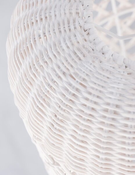 Pendelleuchte E27 24 cm breit Weiß Elfenbein Boho EDGAR