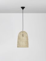 Hängeleuchte Schwarz Beige 30 cm breit E27...