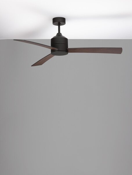 Deckenventilator Schwarz Braun Ø 137 cm Holz Fernbedienung