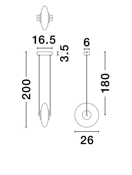 LED Pendelleuchte rund 26 cm breit Schwarz Grau dimmbar