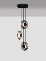 LED Hängelampe Schwarz Grau 35 cm breit dimmbar...