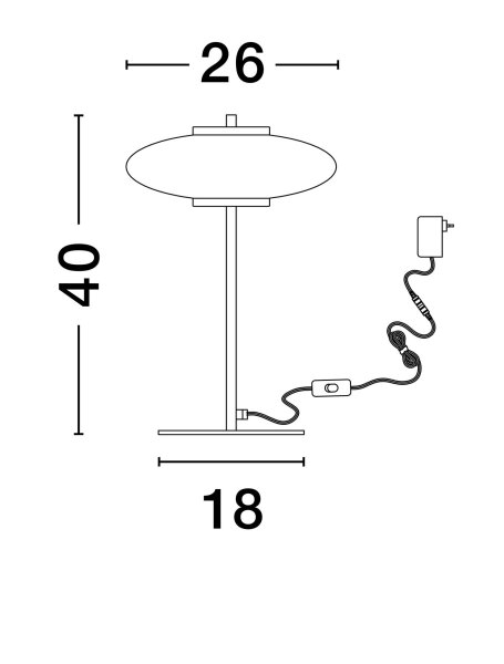 LED Tischlampe 40 cm Schwarz Grau dimmbar Rauchglas warmweiß