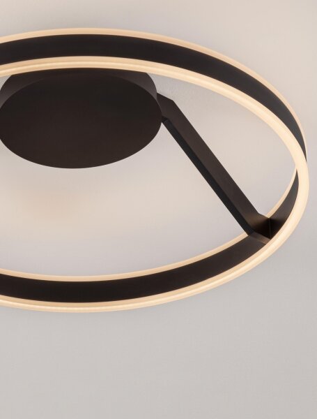 Runde LED Deckenleuchte Schwarz Ø 60 cm dimmbar Up Down