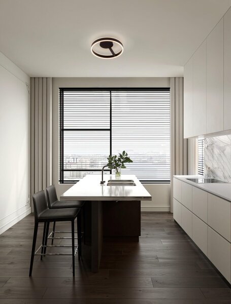 LED Deckenleuchte dimmbar Schwarz Ø 40 cm rund CCT ENNIS
