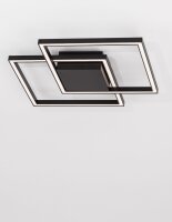 LED Deckenlampe flach 46 cm breit Schwarz 2 flammig...