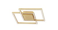 LED Deckenleuchte in Blattgold 46 cm breit flach 2 flammig
