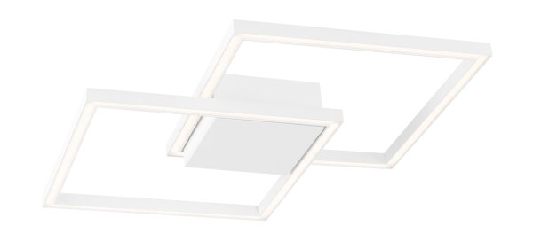 LED Deckenlampe Weiß 46 cm breit flach 2 flammig warmweiß