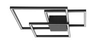 LED Deckenleuchte Schwarz 56 cm breit flach 3 flammig Modern