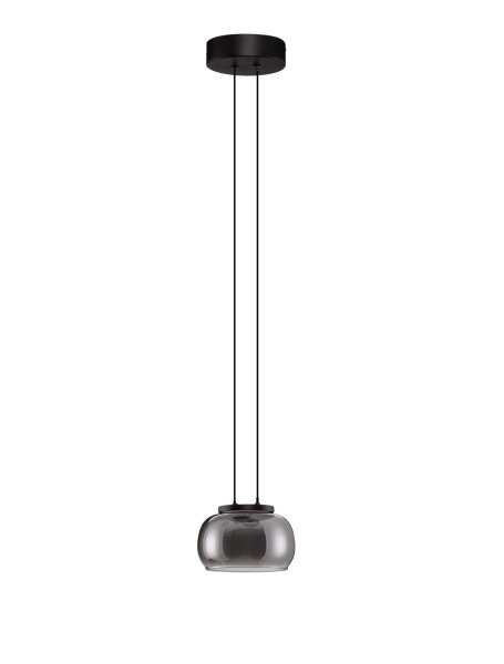 LED Pendelleuchte rund Ø 18 cm Schwarz Grau dimmbar warmweiß