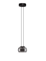 LED Pendelleuchte rund &Oslash; 18 cm Schwarz Grau...