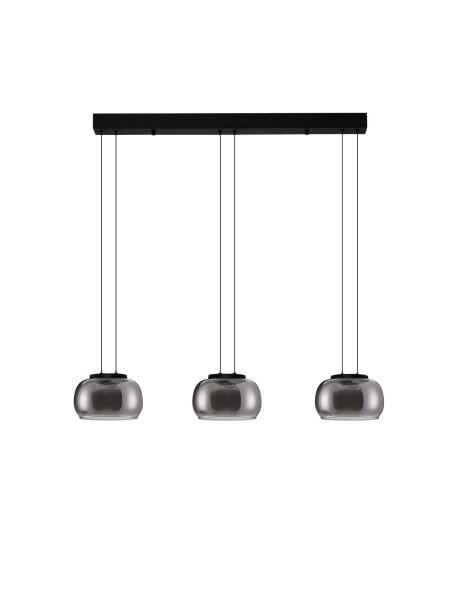 LED Hängelampe Schwarz Grau 82 cm lang dimmbar Rauchglas