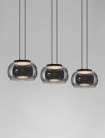 LED Hängelampe Schwarz Grau 82 cm lang dimmbar...
