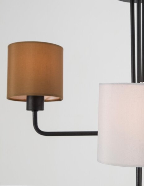 Deckenlampe E27 56 cm breit Schwarz Grau Braun 3 flammig