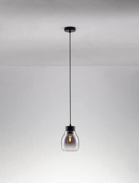 Pendelleuchte E27 15 cm breit Schwarz Grau höhenverstellbar