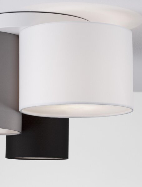 Deckenleuchte Weiß Grau Schwarz Ø 35 cm E27 3 flammig FENTON