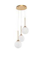 Pendelleuchte rund G9 25 cm breit in Gold Wei&szlig;...