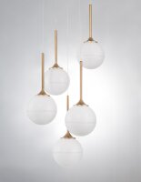 Hängelampe Retro in Gold Weiß 35 cm breit G9...