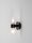 Wandlampe schmal G9 31 cm hoch Schwarz Klarglas Metall