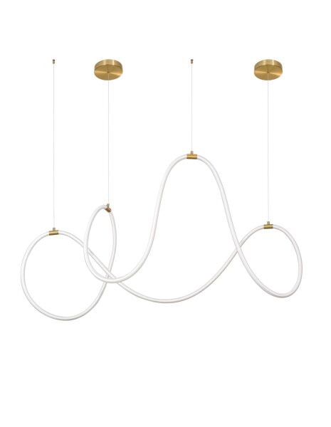 LED Hängelampe in Gold 150 cm lang dimmbar Metall warmweiß