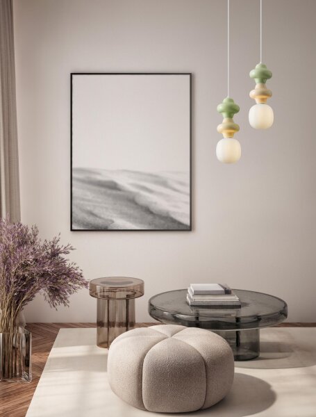 Pendelleuchte E14 18 cm breit Weiß Grün Gelb Retro