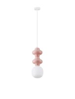 H&auml;ngeleuchte Wei&szlig; Rosa 18 cm breit E14...