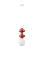 H&auml;ngelampe E14 18 cm breit Wei&szlig; Rot...
