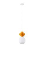 Moderne H&auml;ngeleuchte Wei&szlig; Orange 18 cm breit...