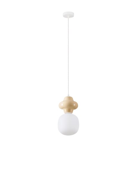 Hängeleuchte E14 18 cm breit Weiß Gelb höhenverstellbar