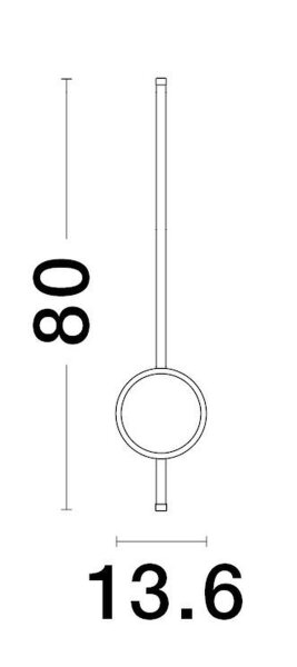 LED Wandlampe schmal 80 cm hoch Schwarz Minimalistisch