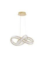 LED H&auml;ngelampe in Gold 60 cm breit dimmbar Kristall...