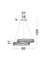LED Pendelleuchte Kristall Metall in Chrom Ø 60 cm...