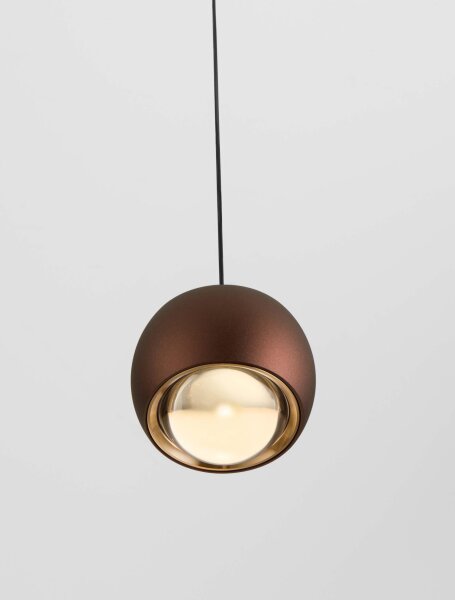 LED Hängeleuchte Schwarz Braun Ø 9,6 cm höhenverstellbar