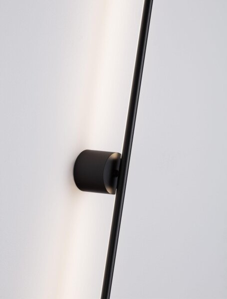 LED Wandlampe Bad schmal IP44 90 cm hoch Schwarz warmweiß