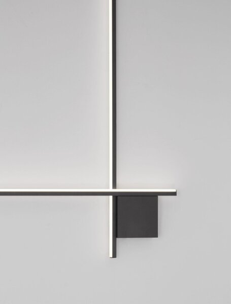 LED Wandleuchte Minimalistisch Schwarz 80 cm breit dimmbar