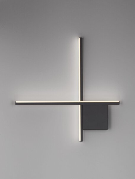 LED Wandleuchte Schwarz 50 cm breit dimmbar Minimalistisch